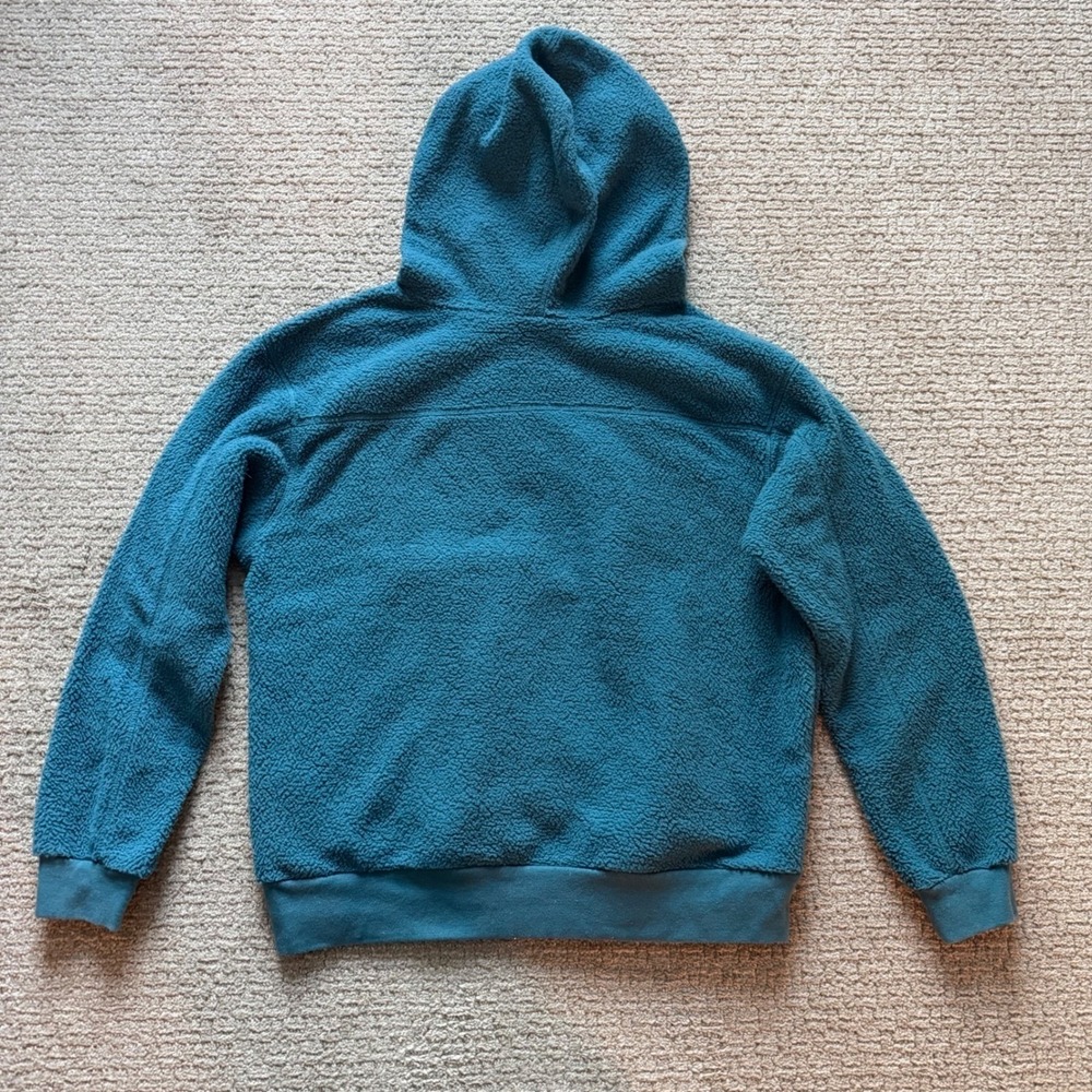 The North Face Teal Fleece Hoodie Pullover Womens Size L Cozy Relaxed Fit - Picture 4 of 10